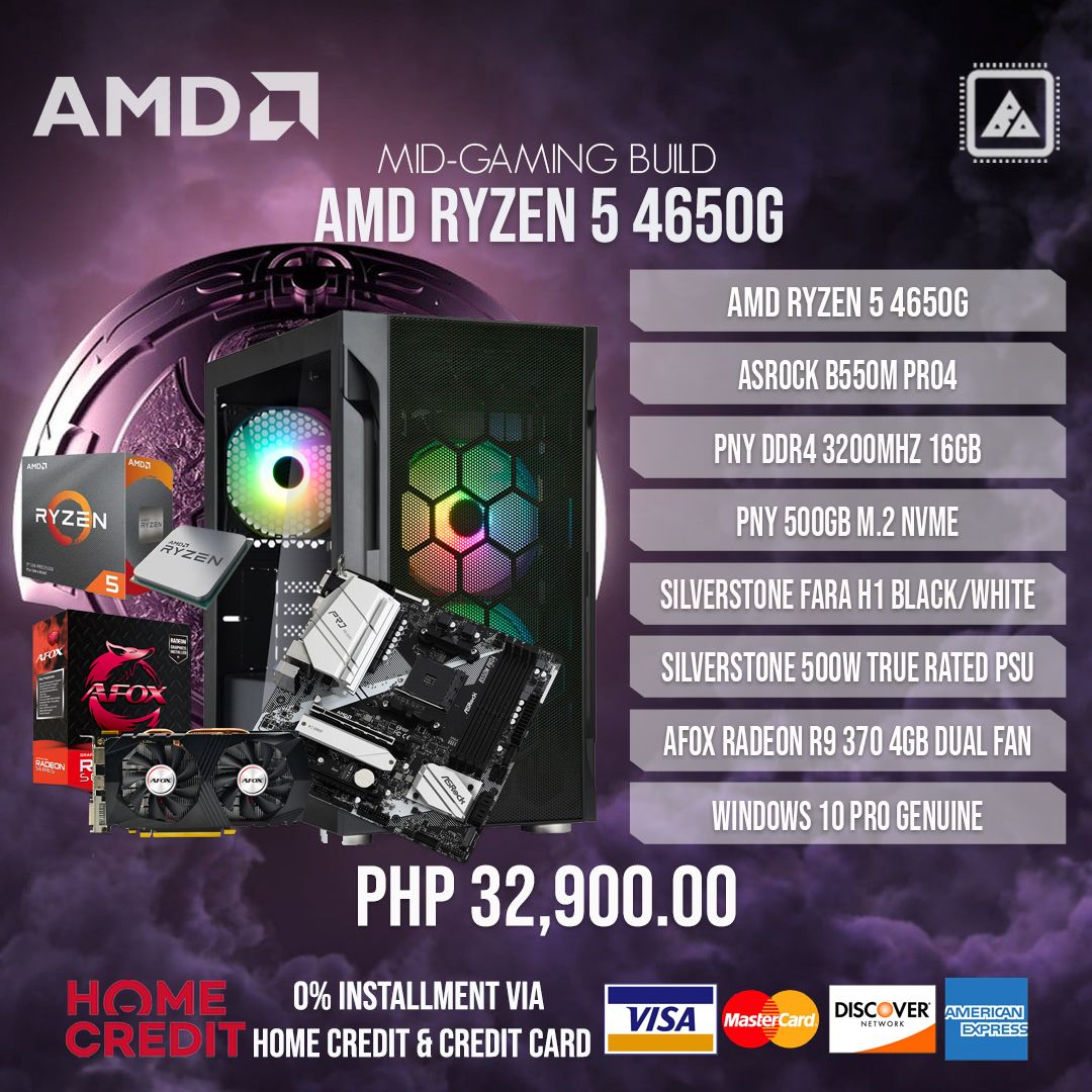 AMD RYZEN 5 4650G MID-GAMING BUILD V.2 AMD RYZEN 5 4650G MID-GAMING BUILD V.2